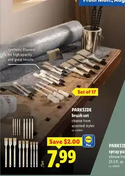 Lidl Parkside brush set offer