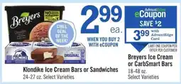Price Chopper Klondike Ice Cream Bars or Sandwiches offer
