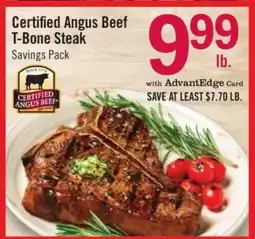 Price Chopper Certified Angus Beef T-Bone Steak offer