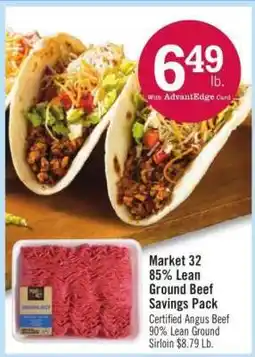 Price Chopper Market 32 85% Lean Ground Beef Savings Pack offer