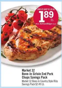 Price Chopper Market 32 Bone-In Sirloin End Pork Chops Savings Pack offer