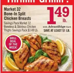 Price Chopper Market 32 Bone-In Split Chicken Breasts offer