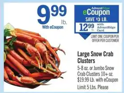 Price Chopper Large Snow Crab Clusters offer