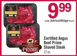 Price Chopper Certified Angus Beef Prime Shaved Steak offer