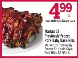 Price Chopper Market 32 Previously Frozen Pork Baby Back Ribs offer