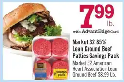 Price Chopper Market 32 85% Lean Ground Beef Patties Savings Pack offer
