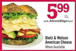 Price Chopper Dietz & Watson American Cheese offer