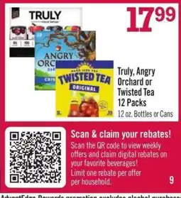 Price Chopper Truly, Angry Orchard or Twisted Tea 12 Packs offer