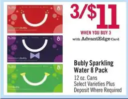 Price Chopper bubly Sparkling Water 8-Pack offer