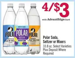Price Chopper Polar Soda, Seltzer or Mixers offer