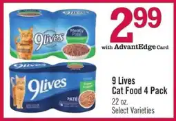 Price Chopper 9 Lives Cat Food 4 Pack offer