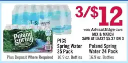 Price Chopper PICS Spring Water 35 Pack offer