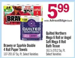 Price Chopper Quilted Northern Mega 6 Roll or Angel Soft Mega 8 Roll Bath Tissue offer