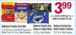 Price Chopper Nabisco Family Size Oreos or Chips Ahoy! offer