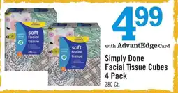 Price Chopper Simply Done Facial Tissue Cubes 4 Pack offer