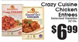 Supremo Foods Inc Crazy Cuisine Chicken Entrees offer