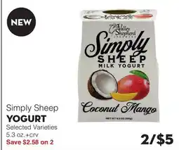 Bristol Farms Simply Sheep YOGURT offer