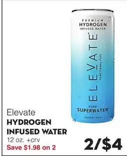 Bristol Farms Elevate HYDROGEN INFUSED WATER offer