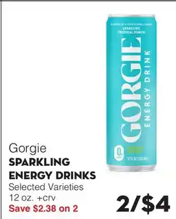 Bristol Farms Gorgie SPARKLING ENERGY DRINKS offer