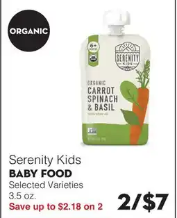 Bristol Farms Serenity Kids BABY FOOD offer