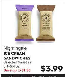 Bristol Farms Nightingale ICE CREAM SANDWICHES offer