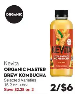 Bristol Farms Kevita ORGANIC MASTER BREW KOMBUCHA offer