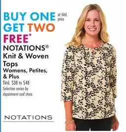Boscov's NOTATIONS Knit & Woven Tops Womens, Petites, & Plus offer