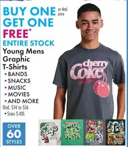 Boscov's ENTIRE STOCK Young Mens Graphic T-Shirts offer