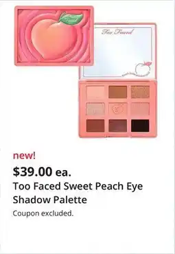 JC Penney Too Faced Sweet Peach Eye Shadow Palette offer