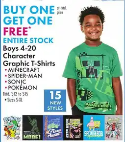 Boscov's ENTIRE STOCK Boys 4-20 Character Graphic T-Shirts offer