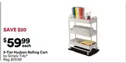 Michaels 3-Tier Hudson Rolling Cart by Simply Tidy offer