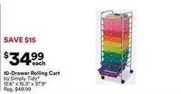 Michaels 10-Drawer Rolling Cart by Simply Tidy offer