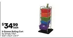 Michaels 5-Drawer Rolling Cart offer
