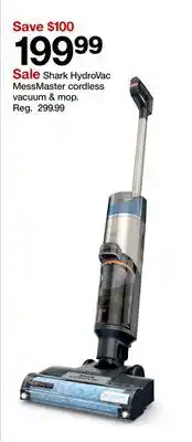 Target Shark HydroVac MessMaster cordless vacuum & mop offer