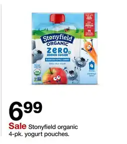 Target Stonyfield organic 4-pk. yogurt pouches offer