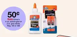 Target Elmer's 4-oz. school glue or 2-ct. glue sticks offer