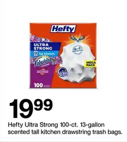 Target Hefty Ultra Strong 100 CT. 13-gallon scented tall kitchen drawstring trash bags offer
