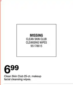 Target Clean Skin Club 25-ct. makeup facial cleansing wipes offer