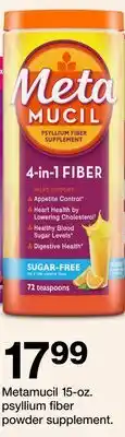 Target Metamucil 15-oz. psyllium fiber powder supplement offer