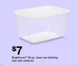 Target Brightroom 56-qt. clear non-latching tote with white lid offer