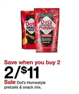 Target Dot's Homestyle pretzels & snack mix offer