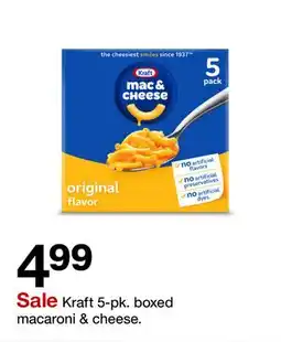 Target Kraft 5-pk. boxed macaroni & cheese offer