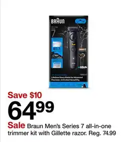 Target Braun Men's Series 7 all-in-one trimmer kit with Gillette razor offer