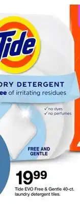 Target Tide EVO Free & Gentle 40-ct. laundry detergent ties offer