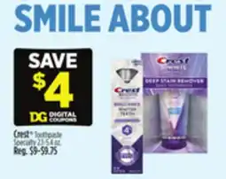 Dollar General Crest Toothpaste offer