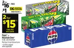 Dollar General Pepsi or Mountain Dew offer