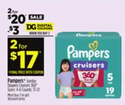Dollar General Pampers Jumbo Diapers Cruisers 360Β° offer