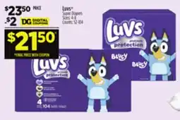 Dollar General Luvs Super Diapers offer