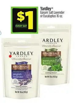 Dollar General Yardley Epsom Salt Lavender or Eucalyptus 16 oz offer