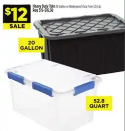 Dollar General Heavy Duty Tote 20 Gallon or Waterproof Clear Tote 52.8 qt offer